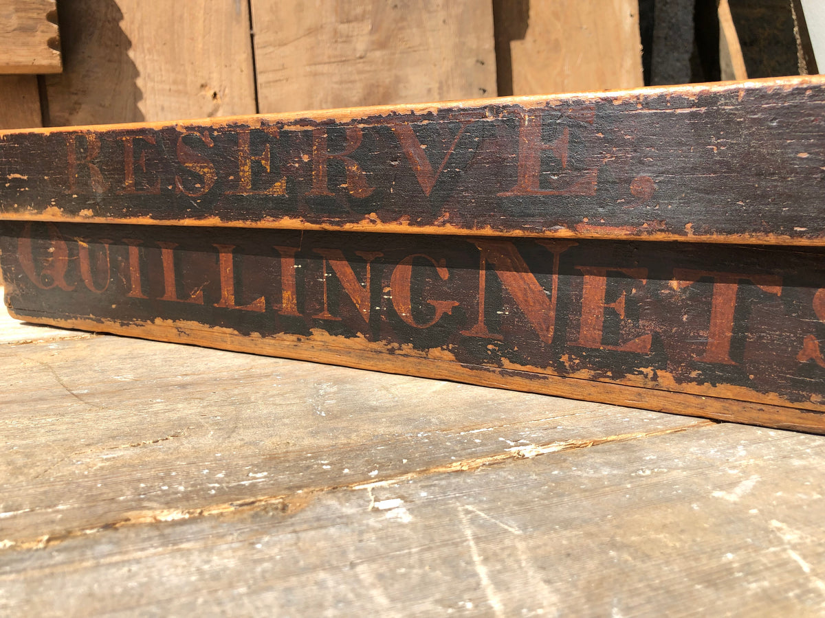 A rare Victorian quilling storage box in the original paint