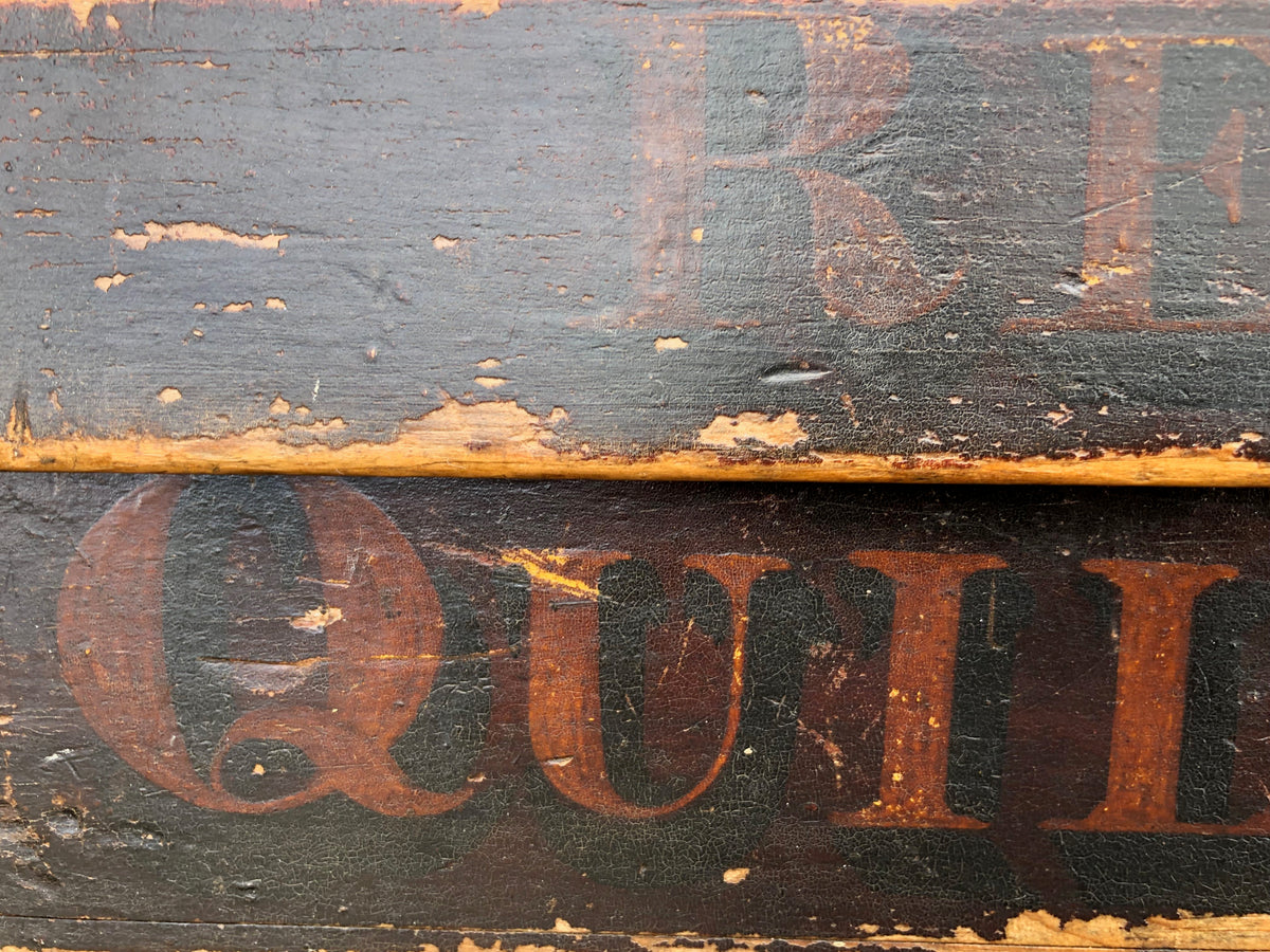 A rare Victorian quilling storage box in the original paint