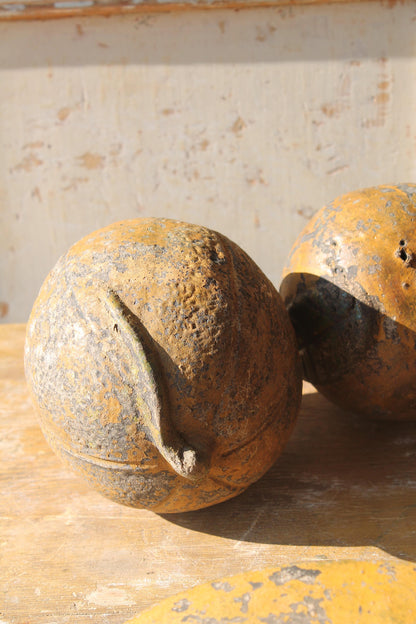 Collection of 19th century French painted pottery fruit