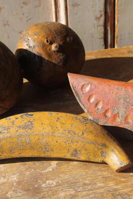 Collection of 19th century French painted pottery fruit