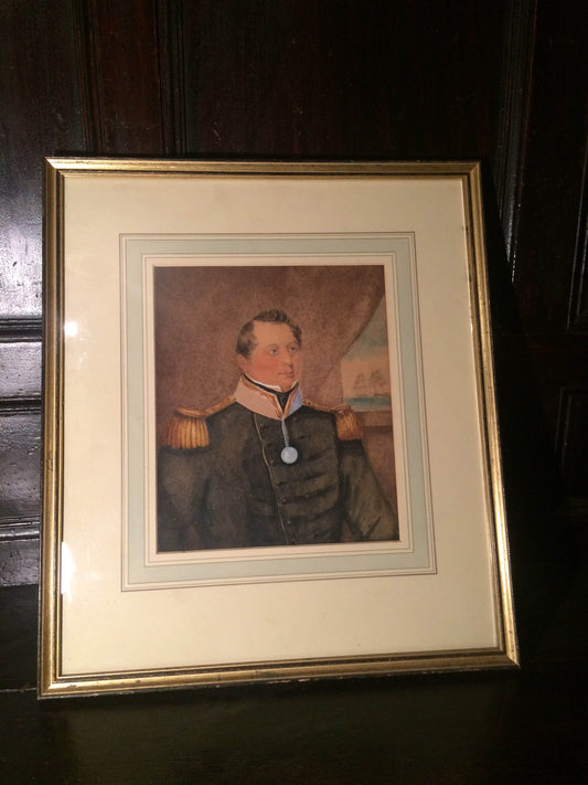 Early 19th century watercolour of a ship's captain