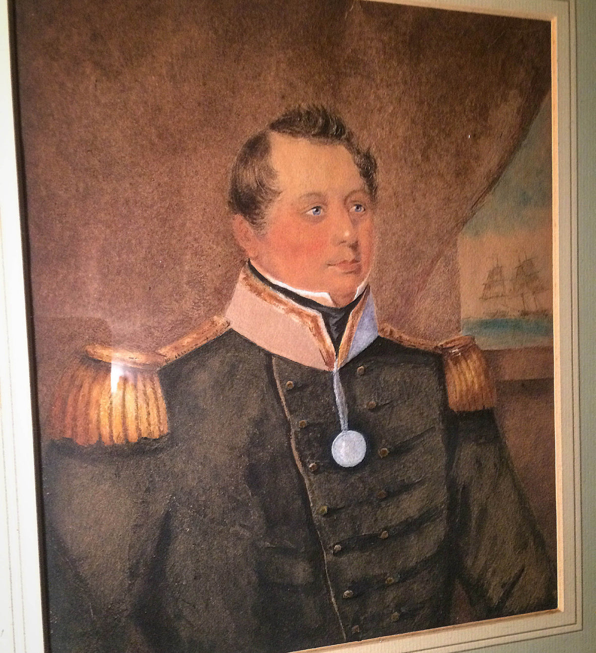 Early 19th century watercolour of a ship's captain