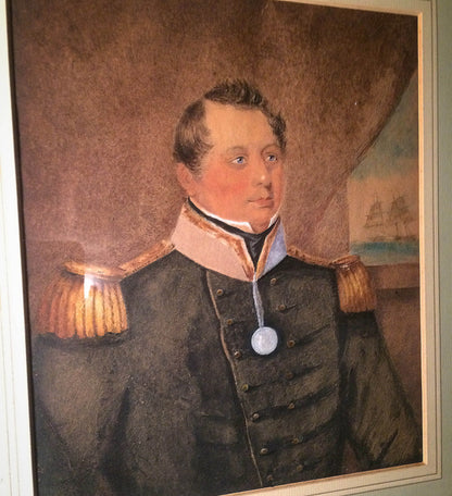 Early 19th century watercolour of a ship's captain