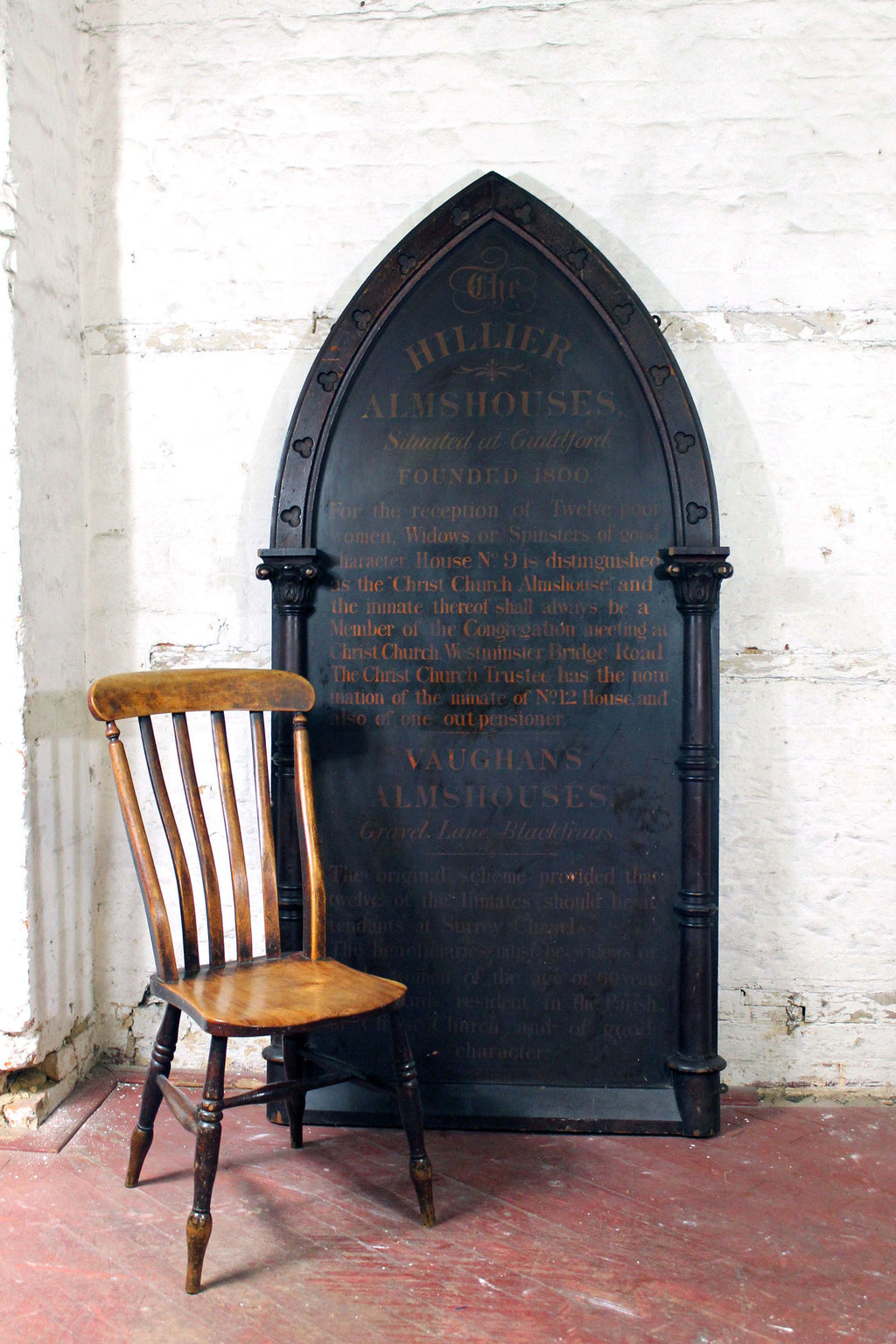 Large 19th century painted  Guildford and London almshouses sign