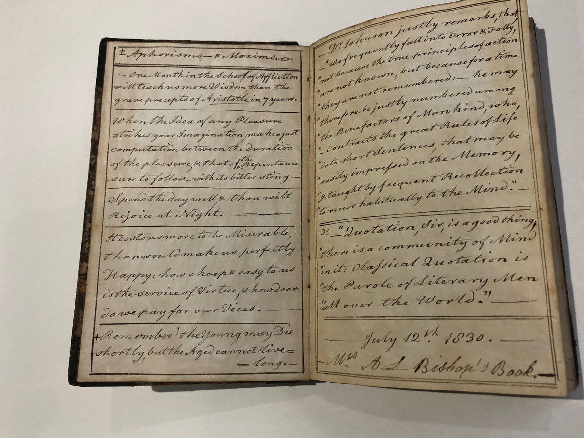 Rare regency journal of a lady including watercolour studies