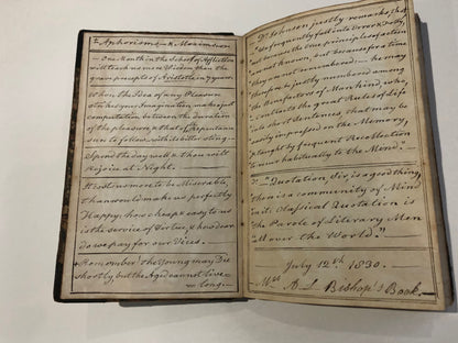 Rare regency journal of a lady including watercolour studies