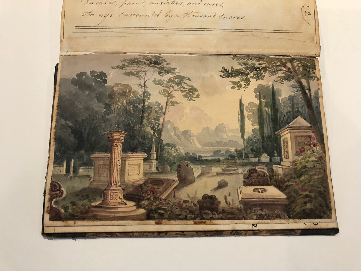 Rare regency journal of a lady including watercolour studies