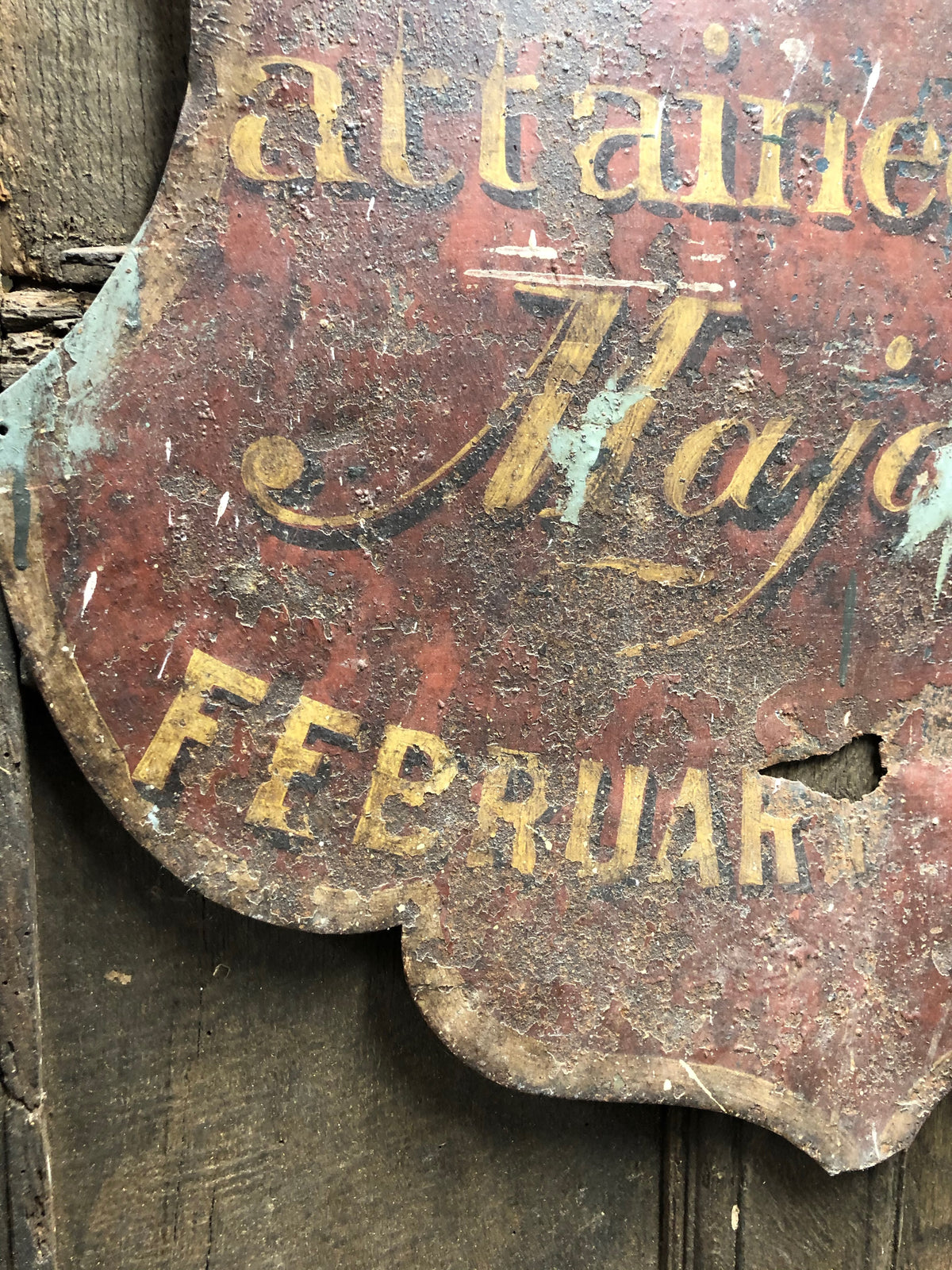 Unsual 19th century toleware sign for 4th Earl of Bradford