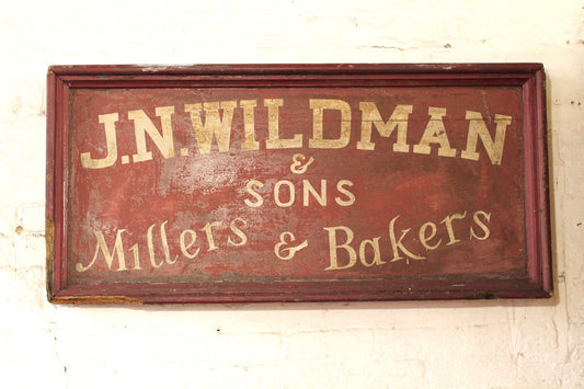 1930s English wooden bakery sign