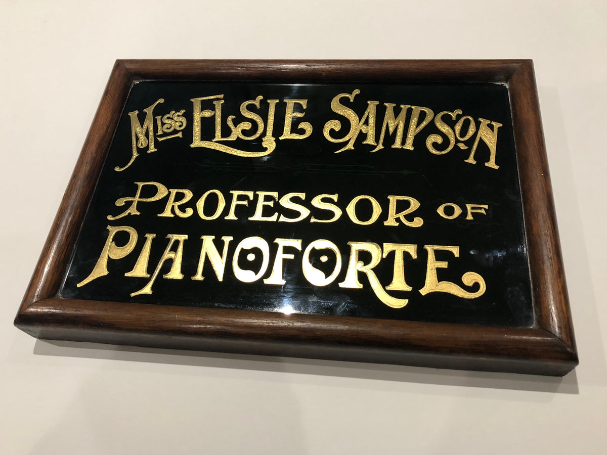 19th c reverse painted glass sign