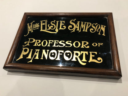 19th c reverse painted glass sign