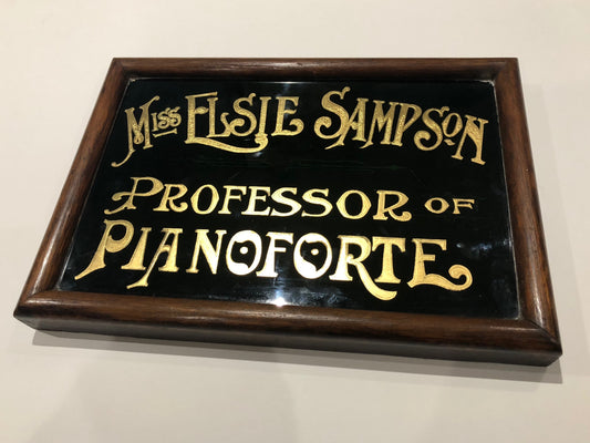 19th c reverse painted glass sign