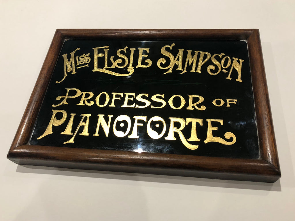 19th c reverse painted glass sign