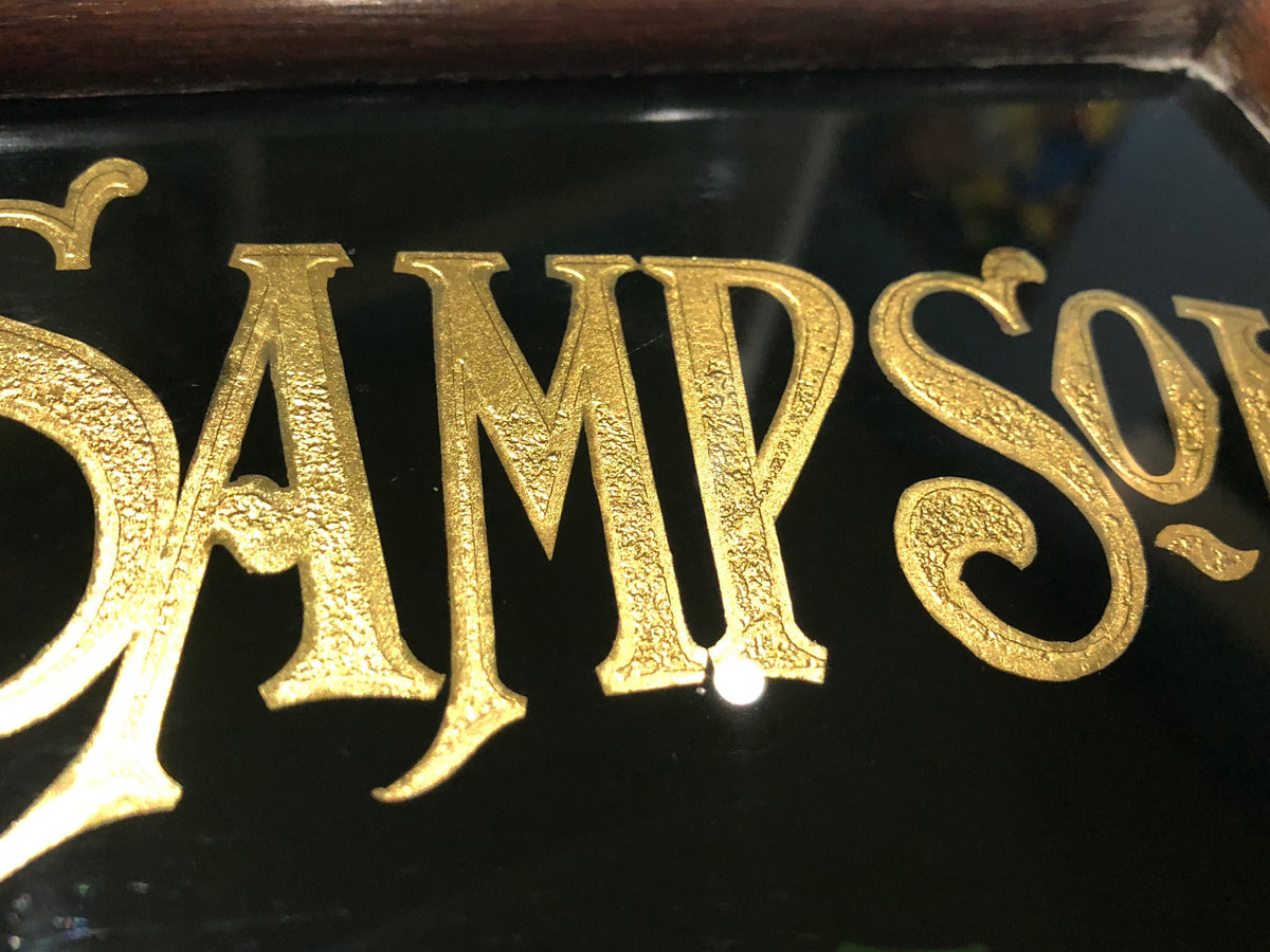 19th c reverse painted glass sign