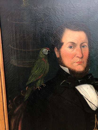 A large pair of portraits of a ship's captain and his wife