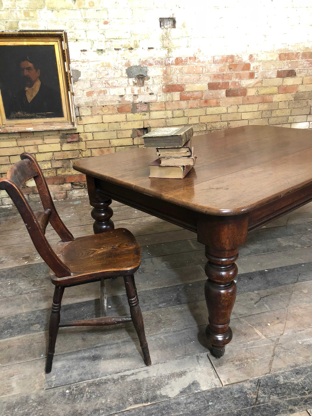 19th c Welsh oak kitchen table
