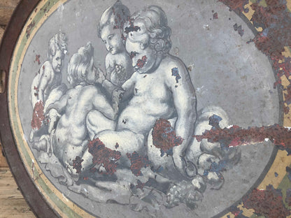 Early 19th c French tole tray with a scene after Rubens