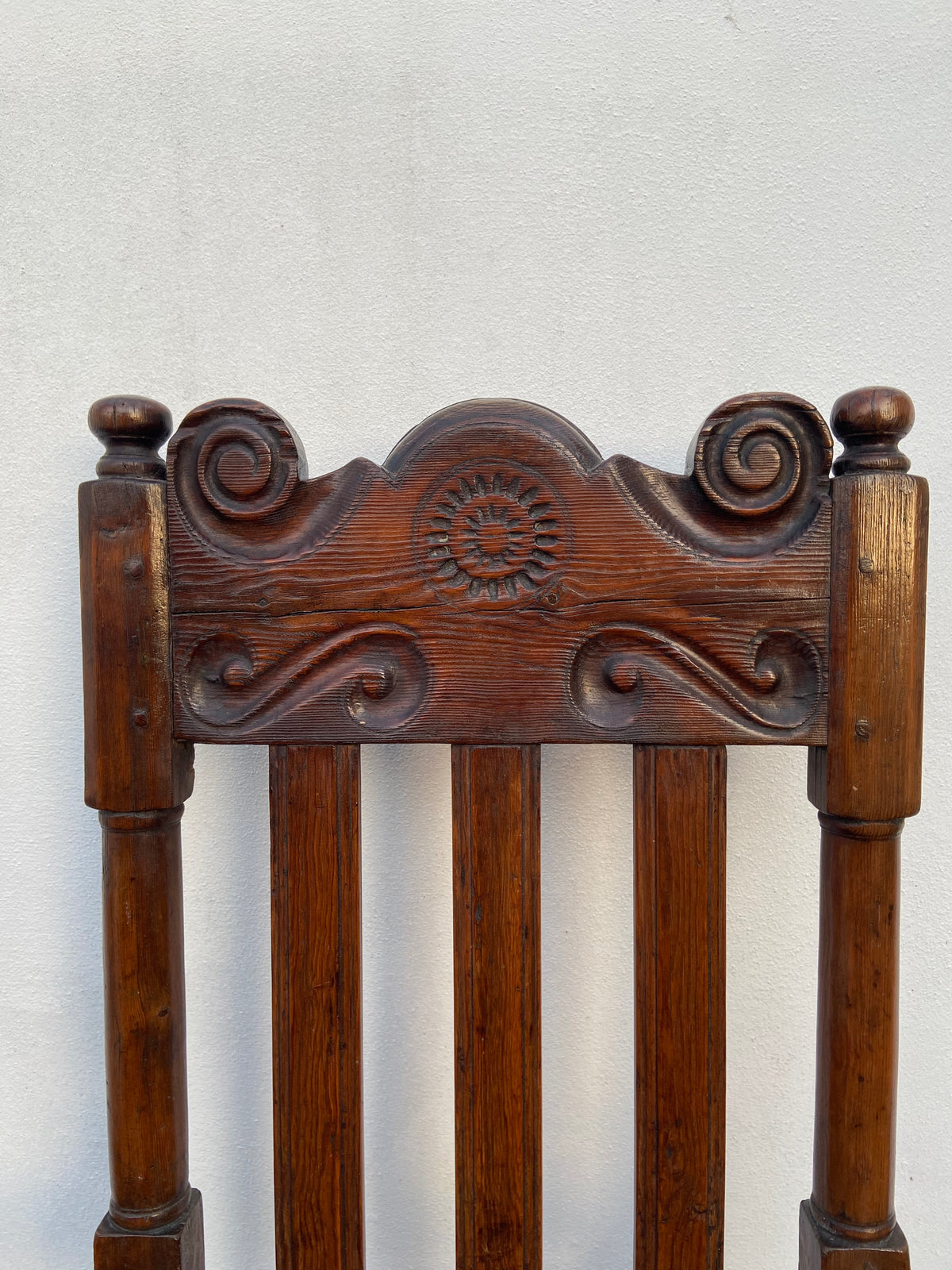 A large 17th c Scottish open arm chair from Braemar Castle