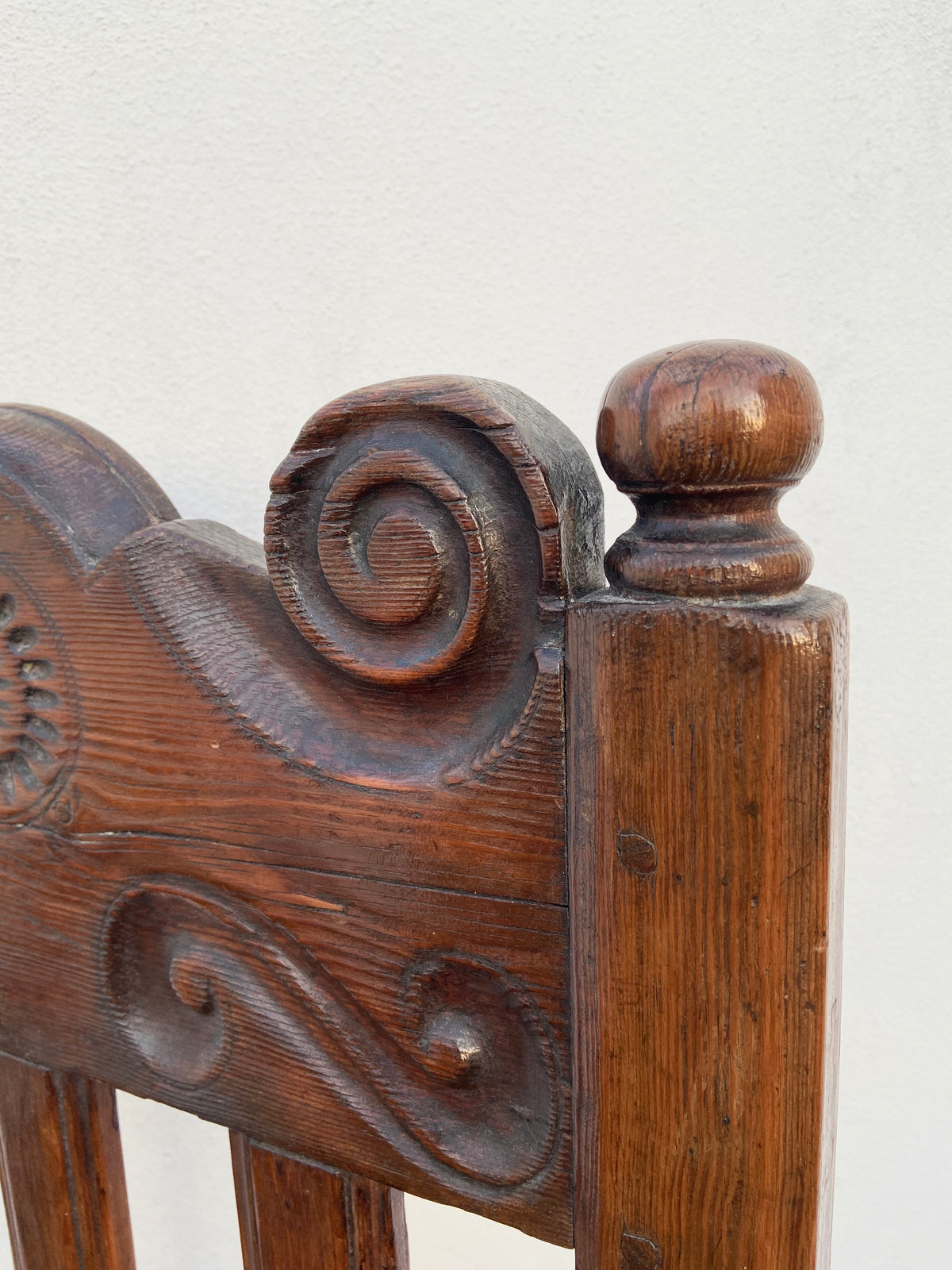 A large 17th c Scottish open arm chair from Braemar Castle