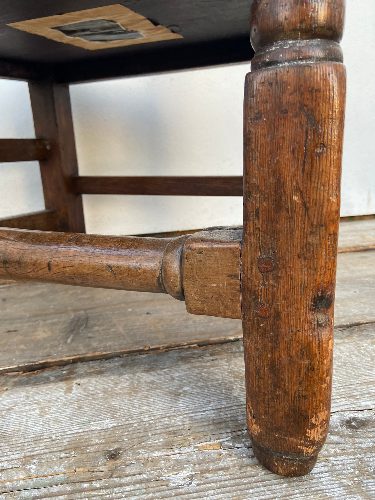 A large 17th c Scottish open arm chair from Braemar Castle