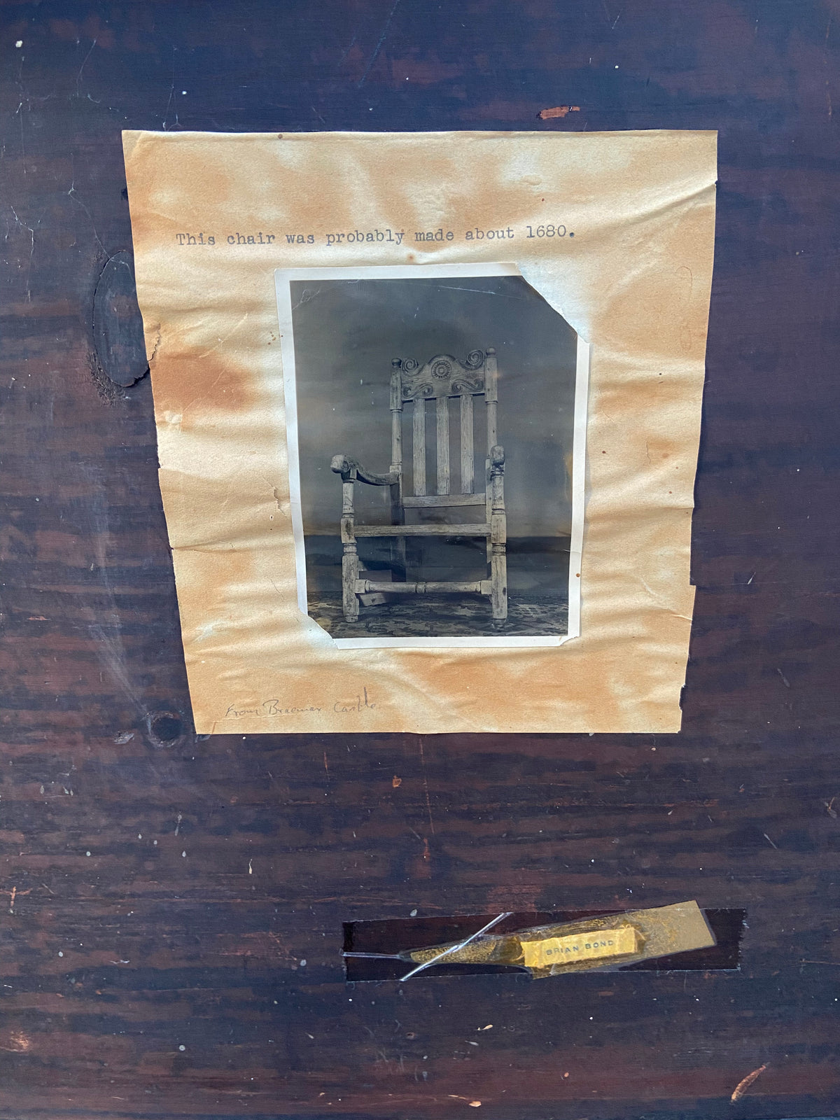 A large 17th c Scottish open arm chair from Braemar Castle