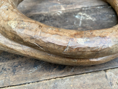 19th century sculptural wooden French horn