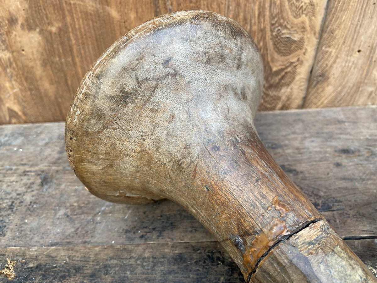 19th century sculptural wooden French horn