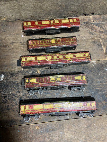 1920s scratch built model LMS train carriages