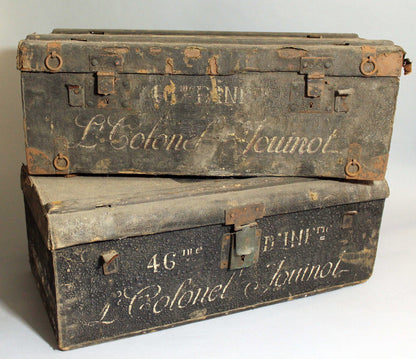 A pair of Lt Colonel Jouinot's travelling trunks