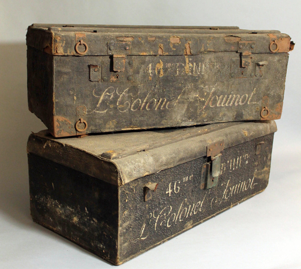 A pair of Lt Colonel Jouinot's travelling trunks