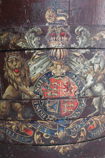 19th century wooden bucket with Royal coat of arms
