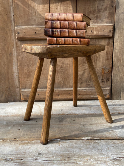 Large George III  oak and ash stool