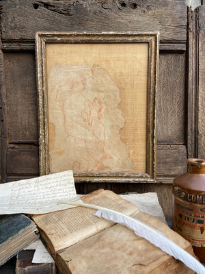 A Georgian red chalk study of a lady and child