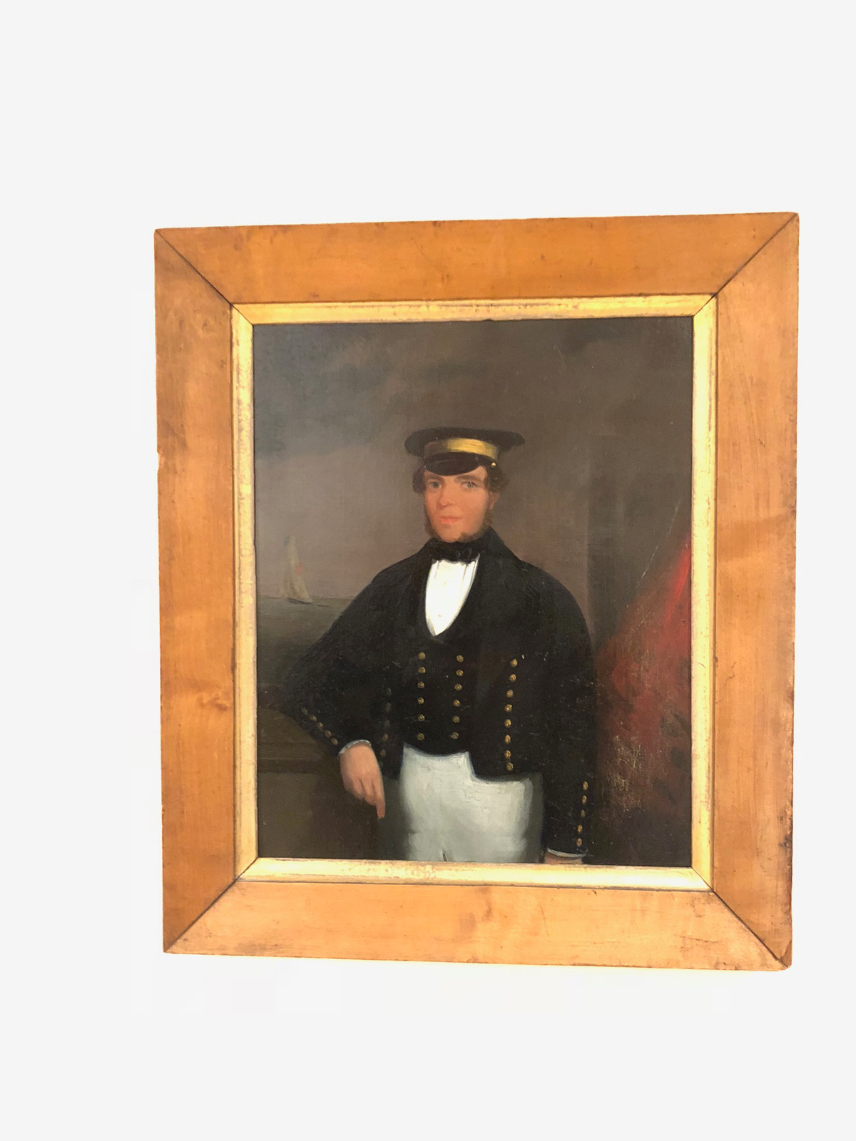 Primitive portrait of a Yacht Captain c. 1850