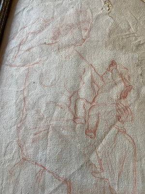 A Georgian red chalk study of a lady and child