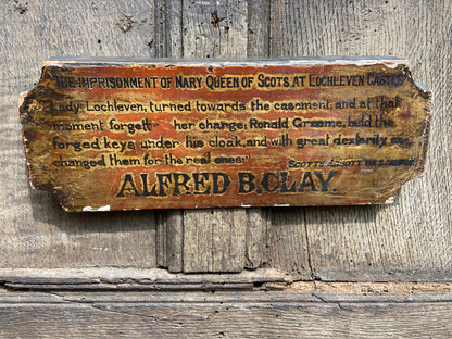 19th c plaque from 'The Imprisonment of Mary Queen of Scots at Lochleven Castle'