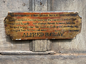 19th c plaque from 'The Imprisonment of Mary Queen of Scots at Lochleven Castle'