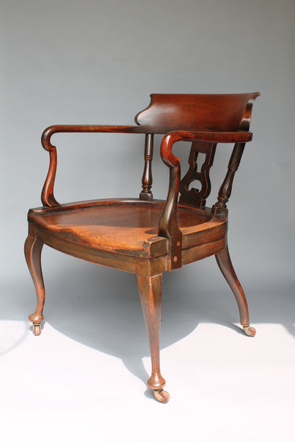 19th century English mahogany library chair