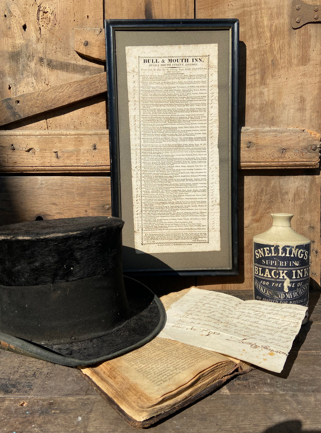 Georgian coaching inn broadside for the Bull & Mouth, London, 1816
