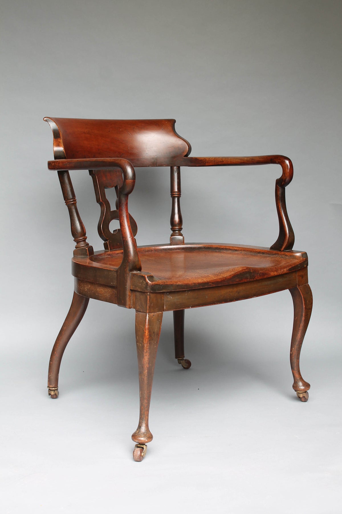 19th century English mahogany library chair