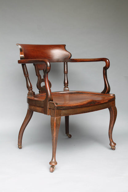 19th century English mahogany library chair
