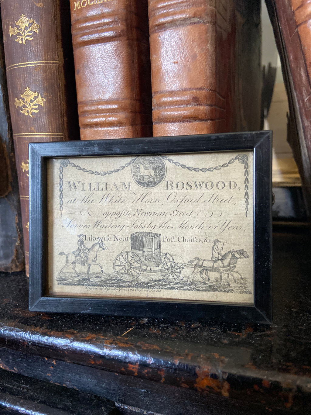 A George III trade card for William Boswood of London, stable keeper