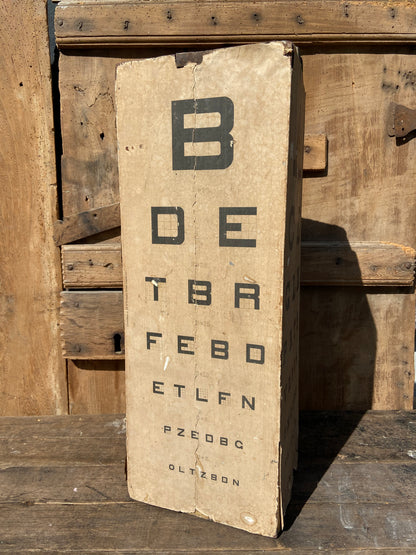 Four sided opticians snellen chart by Down Brothers of St. Thomas Street, London