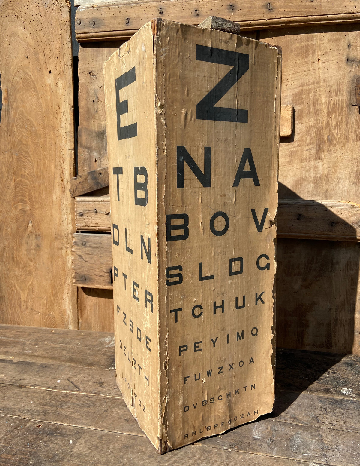 Four sided opticians snellen chart by Down Brothers of St. Thomas Street, London