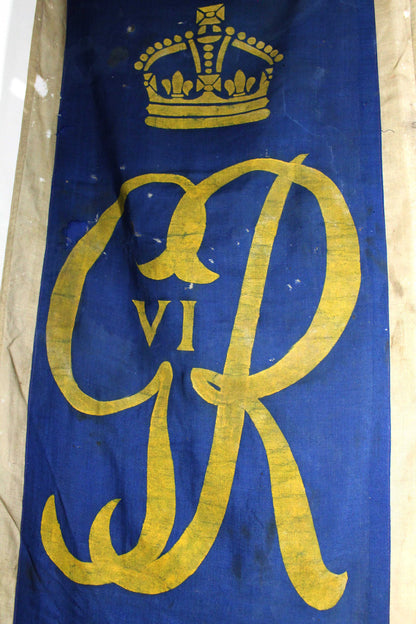Large George VI royal coronation banner