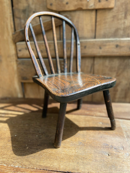 An early 19th c West Country child’s hoop back chair from an estate near Truro