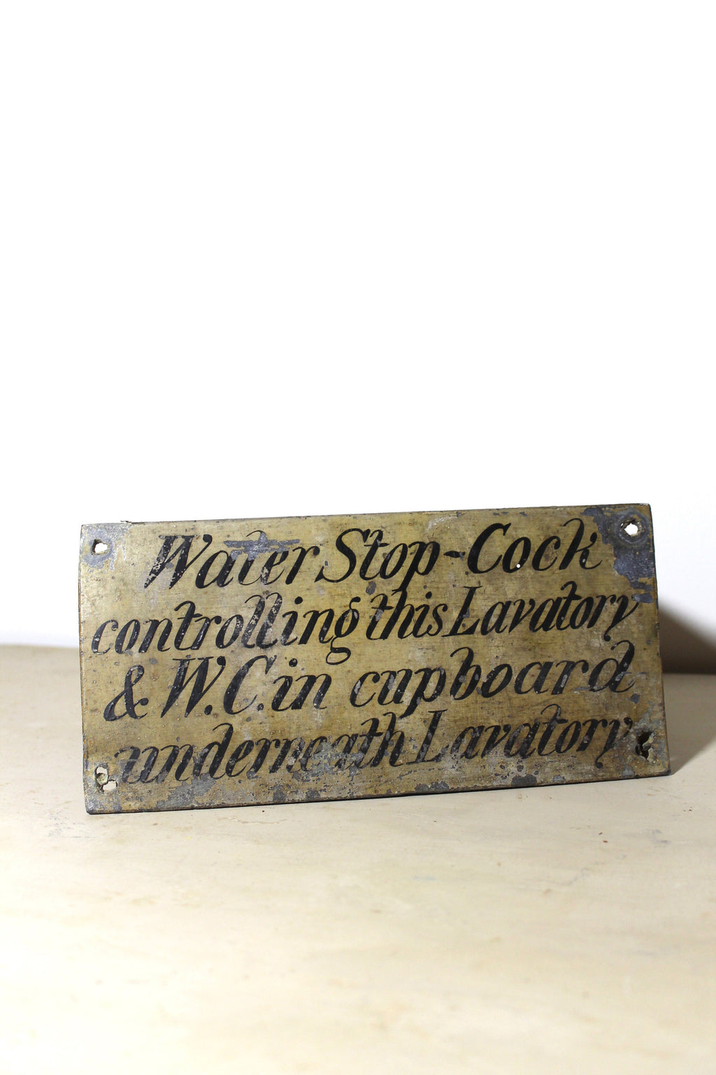 19th century lead English country house  water closet sign