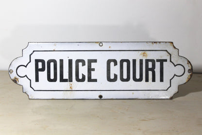 1930s enamel Police Court sign