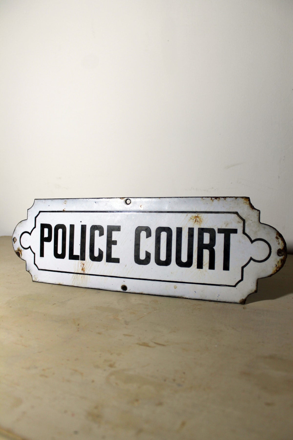 1930s enamel Police Court sign