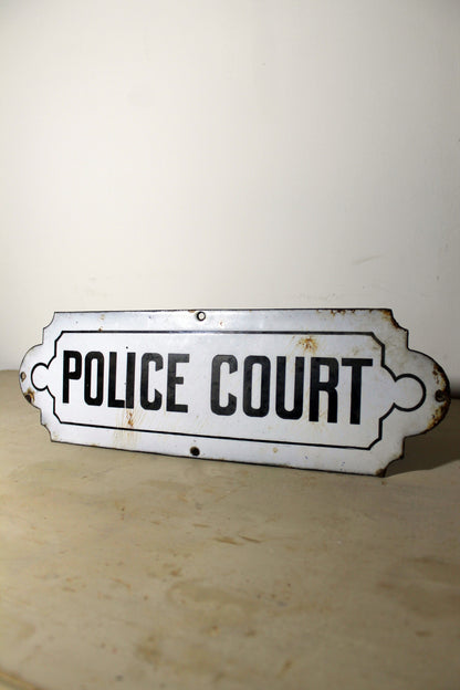 1930s enamel Police Court sign